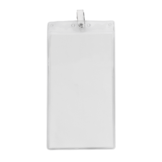 4" x 8" Blank Oversized Vertical Vinyl Pouch with Bulldog Clip