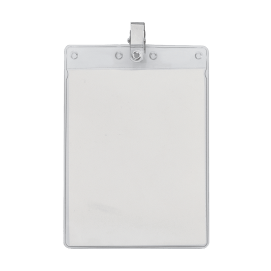 4" x 6" Blank Large Vertical Vinyl Pouch with Bulldog Clip