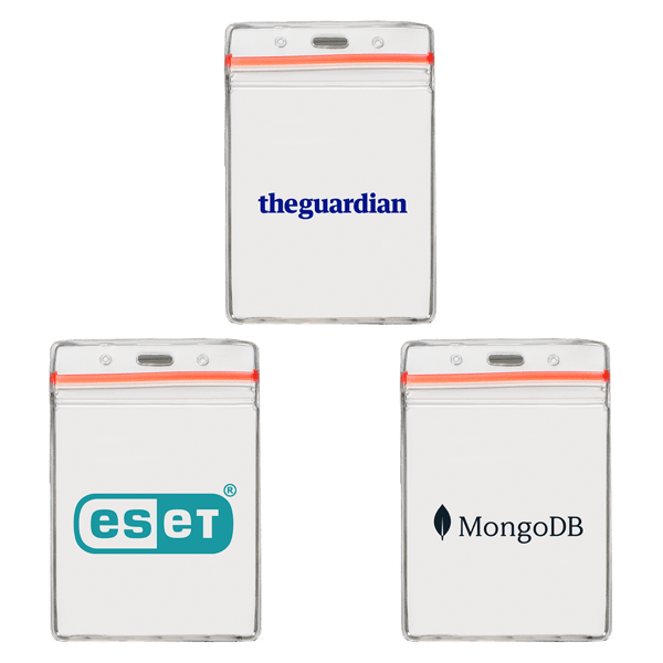 3 5/8" x 4 5/18" Printed Vertical Vinyl Pouch with Zipper