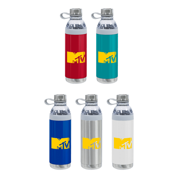 Dual Opening Stainless Steel Water Bottle - 20 Oz.