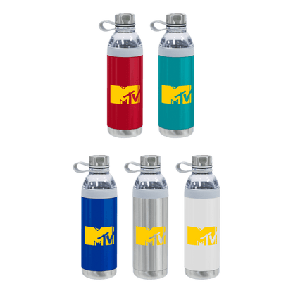Dual Opening Stainless Steel Water Bottle - 20 Oz.