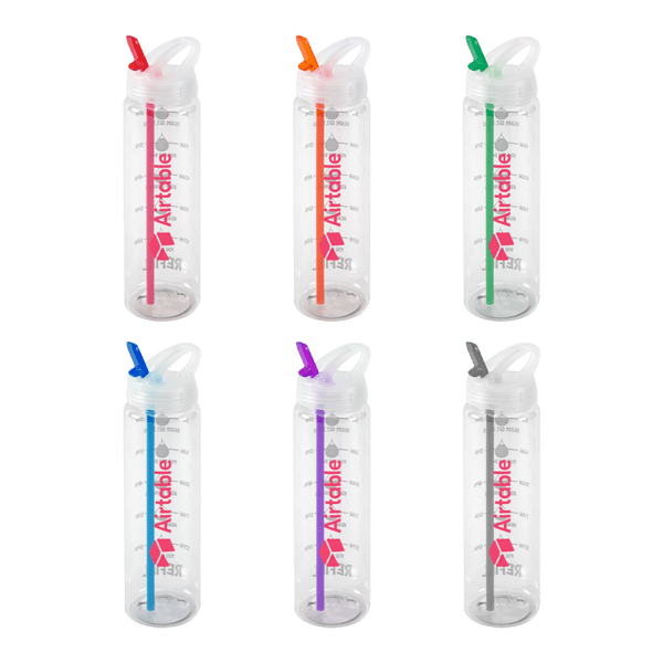 Water Bottle with Flip Up Spout & Hydration Mark  - 32 Oz.