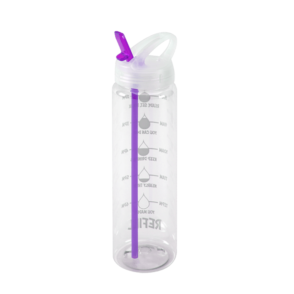 Water Bottle with Flip Up Spout & Hydration Mark  - 32 Oz.
