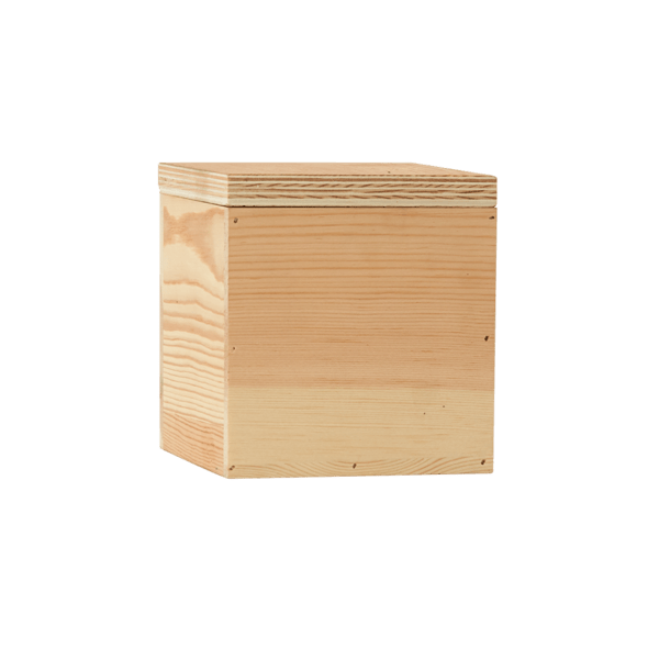 4" x 4" Small Square Wooden Box