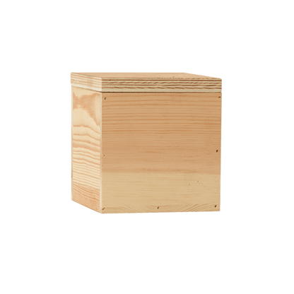 4" x 4" Small Square Wooden Box