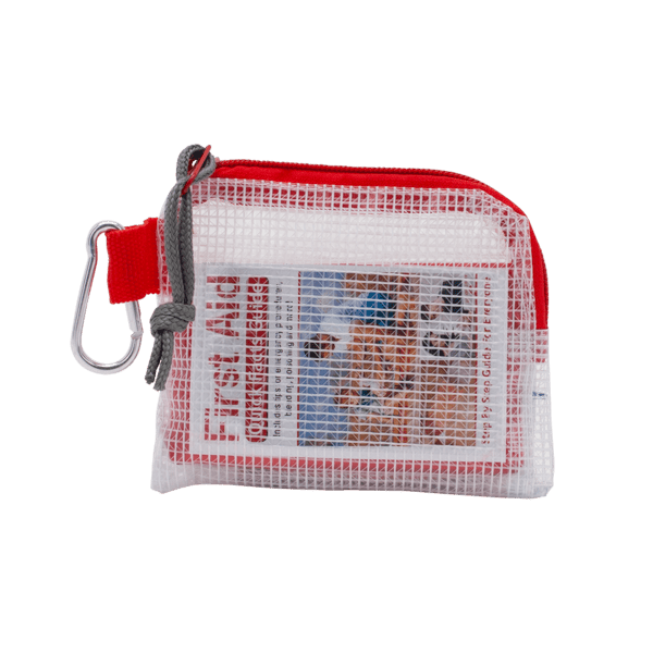 First Aid Kit in a Zippered Clear Nylon Bag