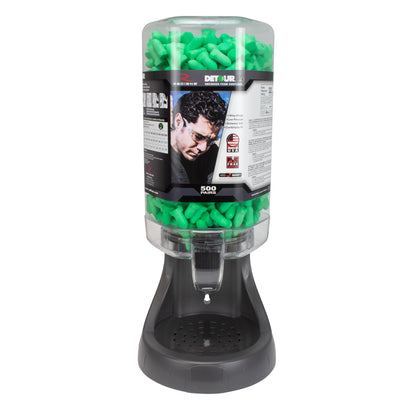 Refillable Dispenser with Detour® 32 Earplugs - 500 Pair