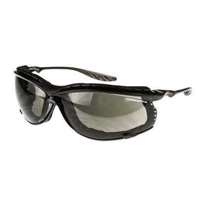 24Seven® Foam Lined Safety Eyewear - Crystal Black Frame - Smoke Anti-Fog Lens