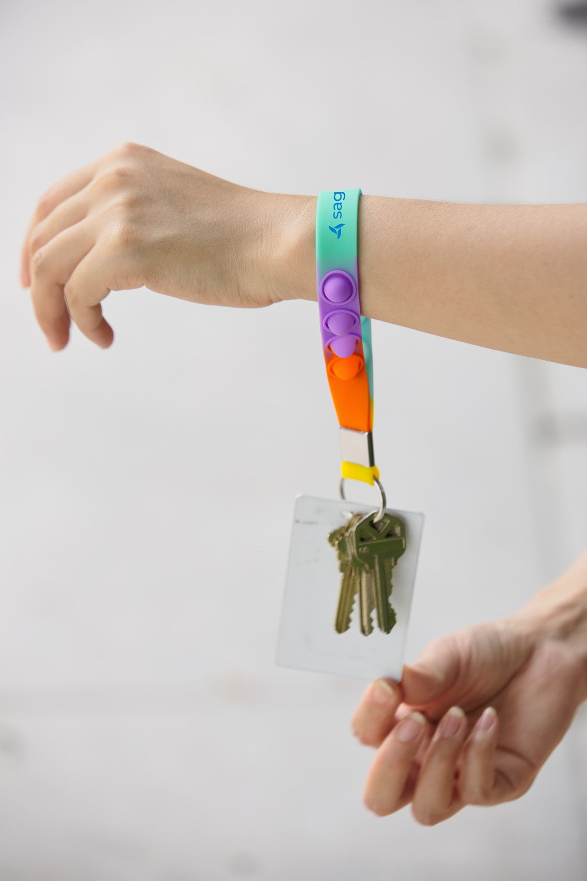 Black Push Pop Stress Reliever Keychain