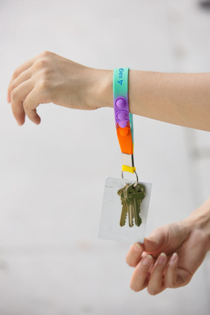 Black Push Pop Stress Reliever Keychain