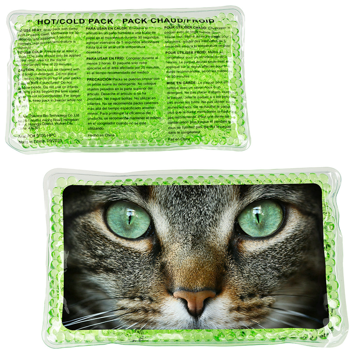 Green Cat Eyes Large Rectangle Aqua Pearls™ Hot/Cold Pack