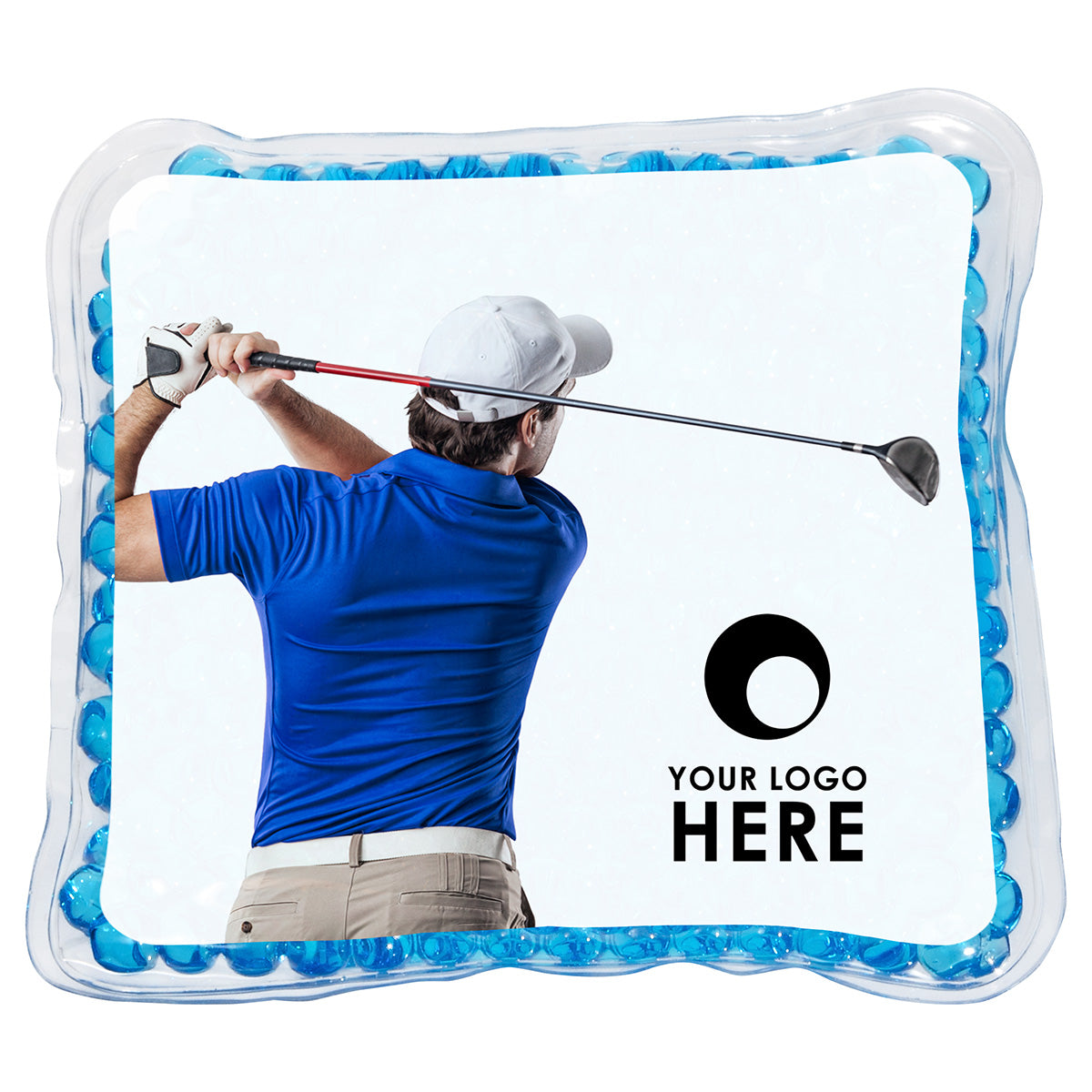 Royal Blue Golfer Square Aqua Pearls™ Hot/Cold Pack