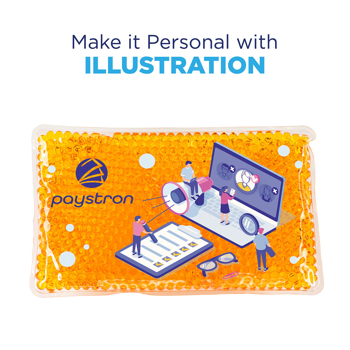 Solid Black Full-Color Aqua Pearls™ Hot/Cold Pack