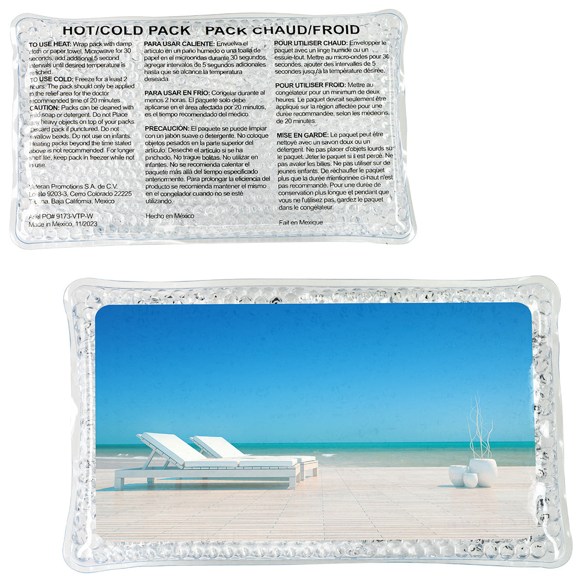Clear Laid Back Large Rectangle Aqua Pearls™ Hot/Cold Pack