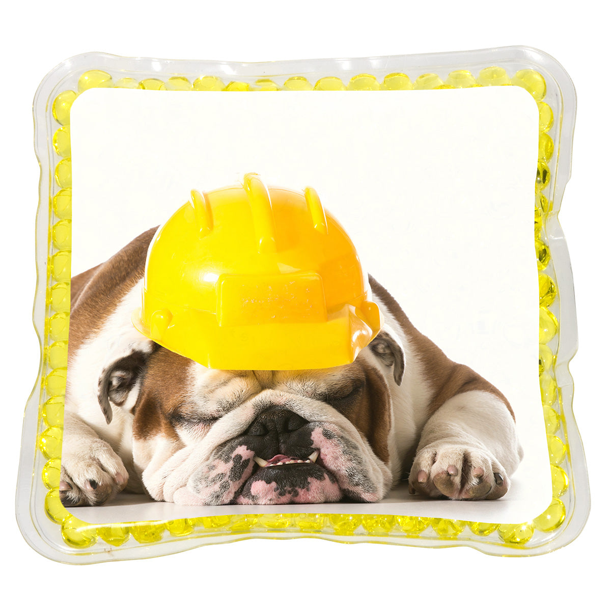 Yellow Napping Dog Square Aqua Pearls™ Hot/Cold Pack