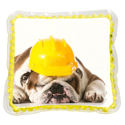 Yellow Napping Dog Square Aqua Pearls™ Hot/Cold Pack
