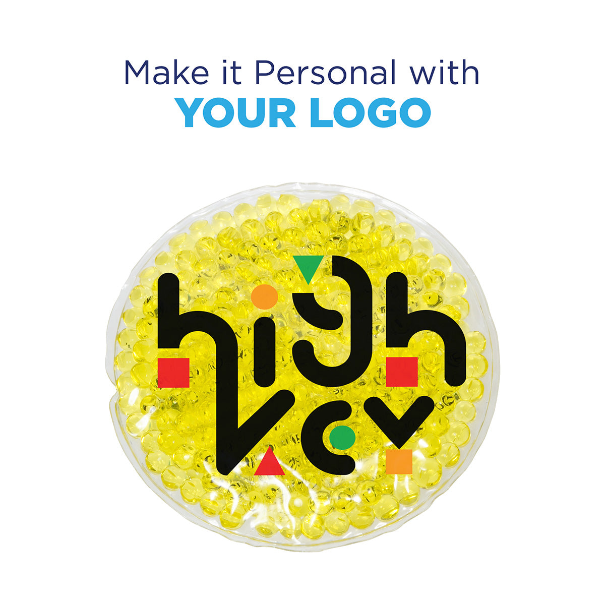 Solid Black Full-Color Round Aqua Pearls™ Hot/Cold Pack