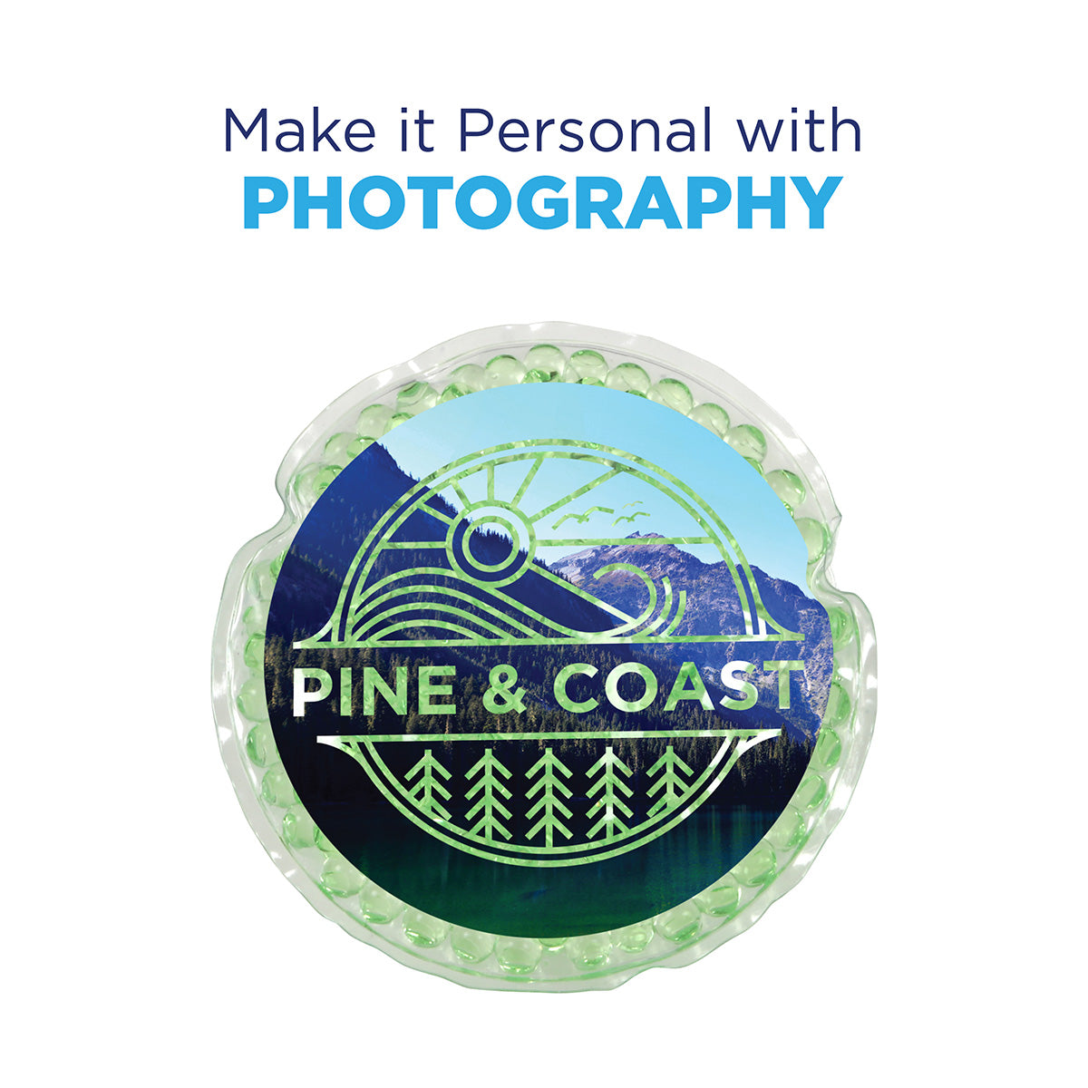 Solid Black Full-Color Round Aqua Pearls™ Hot/Cold Pack