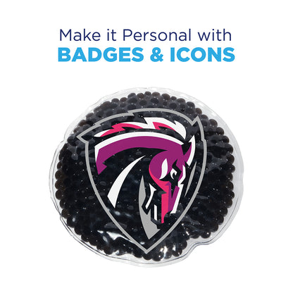 Solid Black Full-Color Round Aqua Pearls™ Hot/Cold Pack