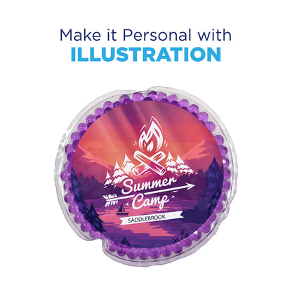 Solid Black Full-Color Round Aqua Pearls™ Hot/Cold Pack