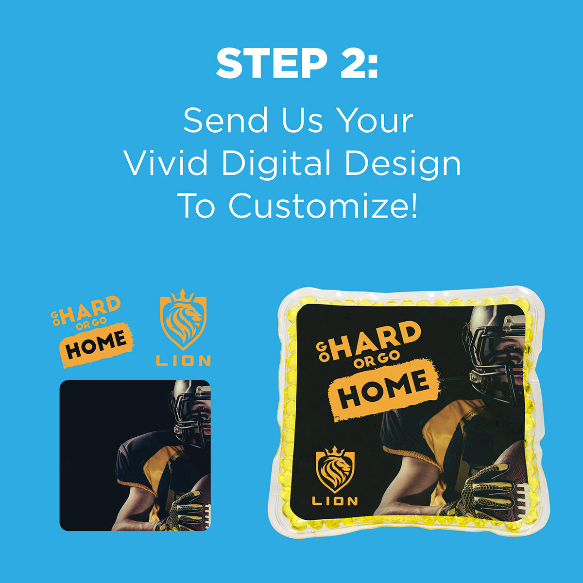 Solid Black Full-Color Square Aqua Pearls™ Hot/Cold Pack