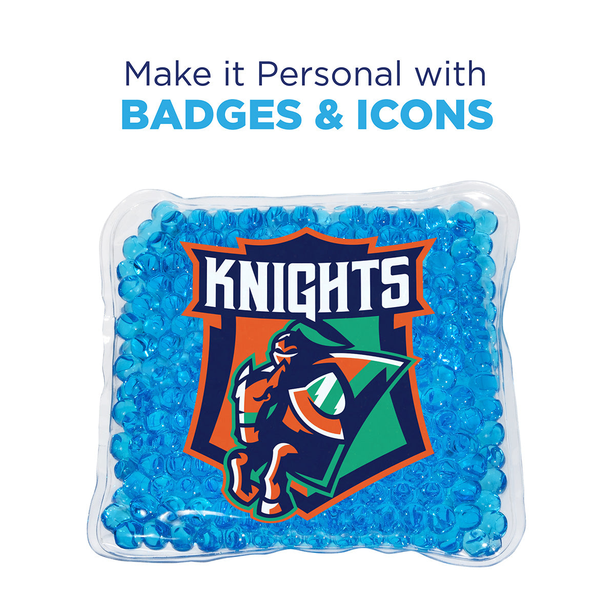 Solid Black Full-Color Square Aqua Pearls™ Hot/Cold Pack