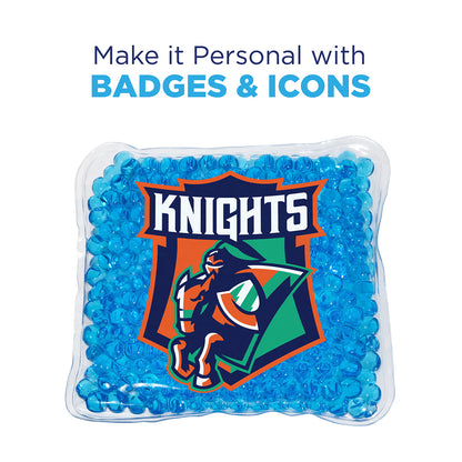 Solid Black Full-Color Square Aqua Pearls™ Hot/Cold Pack