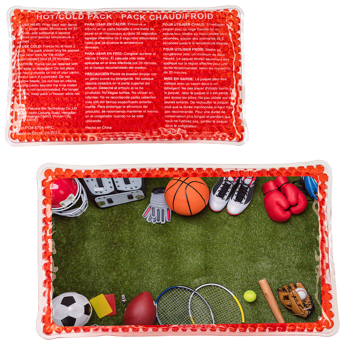 Red Team Sports Large Rectangle Aqua Pearls™ Hot/Cold Pack