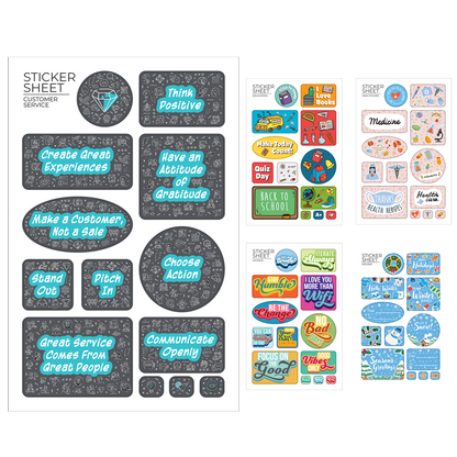 Flair 7" X 11 " Sticker Sheet