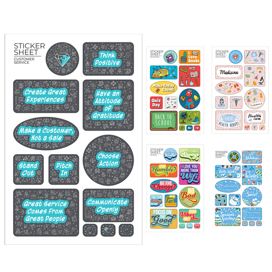 Flair 7" X 11 " Sticker Sheet