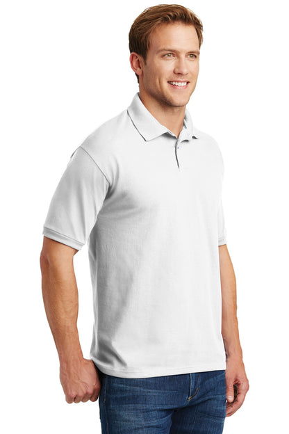 White Hanes EcoSmart - 5.2-Ounce Jersey Knit Sport Shirt 054X