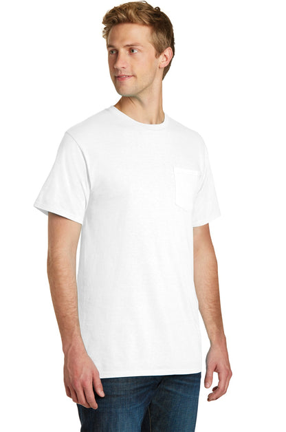 White Port & Company Beach Wash Garment-Dyed Pocket Tee. PC099P