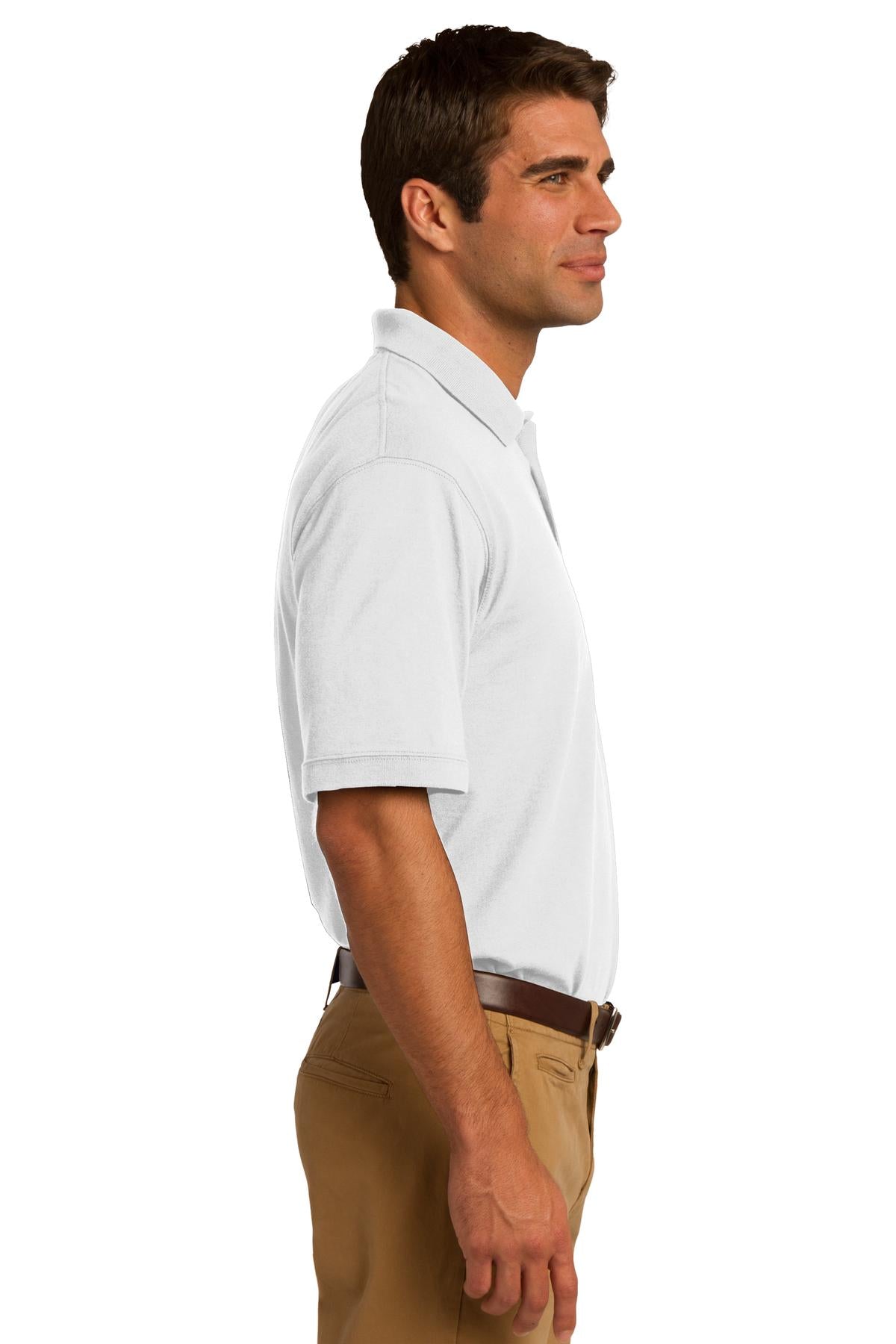 White Port & Company Core Blend Jersey Knit Pocket Polo. KP55P