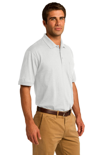 White Port & Company Core Blend Jersey Knit Pocket Polo. KP55P
