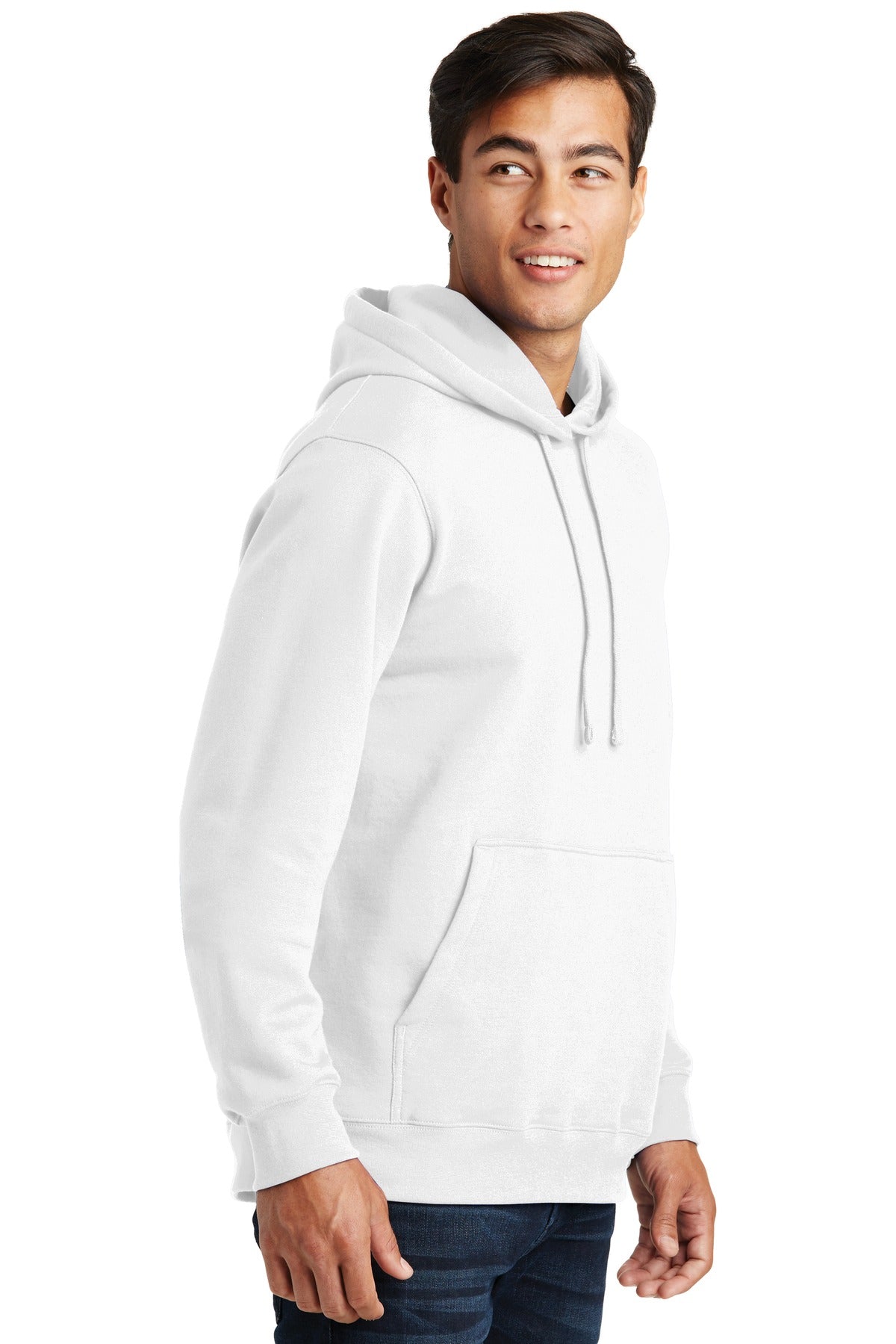 White Port & Company Fan Favorite Fleece Pullover Hooded Sweatshirt. PC850H