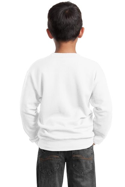 White Port & Company Youth Core Fleece Crewneck Sweatshirt. PC90Y