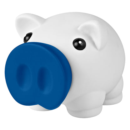 WHITE WITH BLUE Mini Prosperous Piggy Bank plain grouped