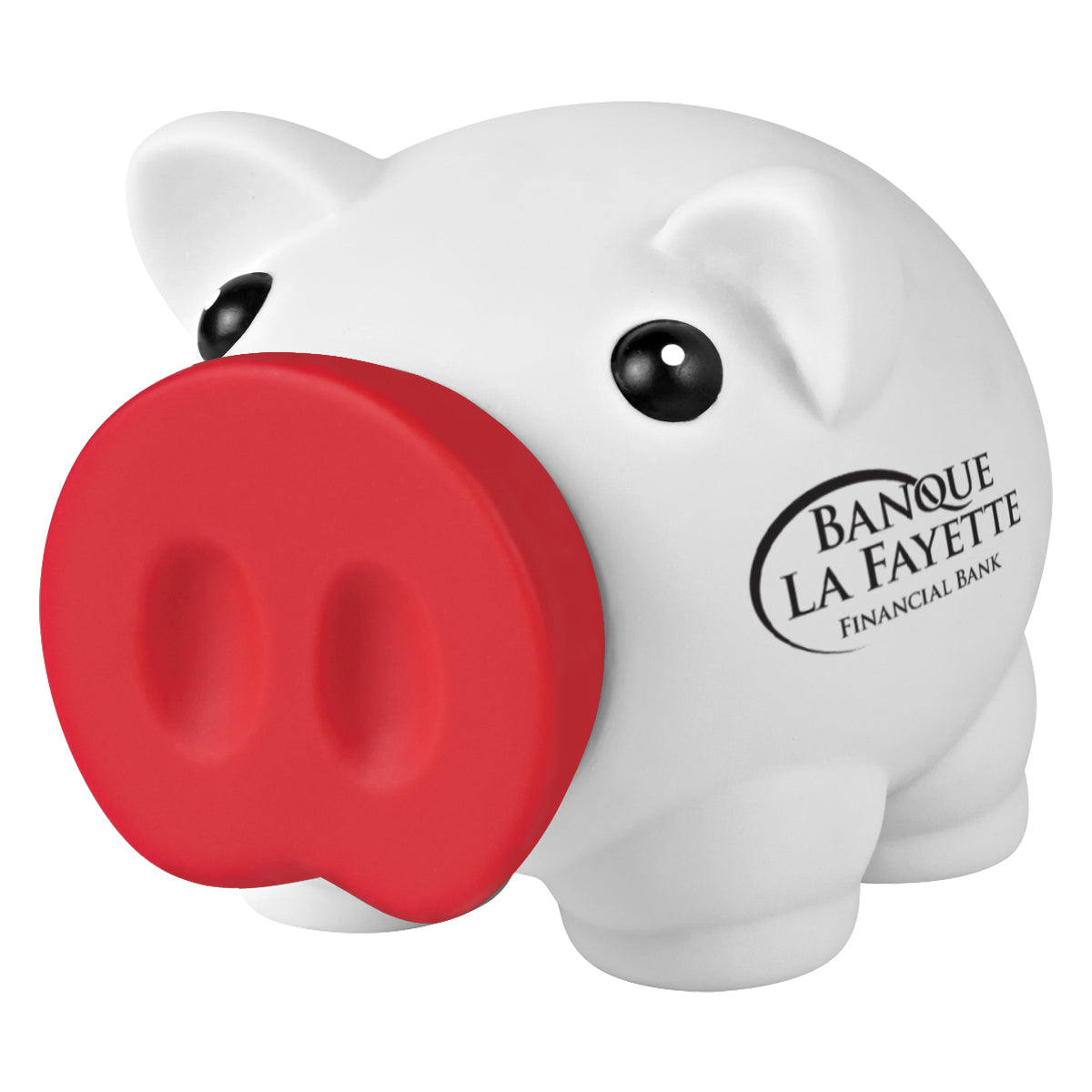 WHITE WITH RED Mini Prosperous Piggy Bank  grouped