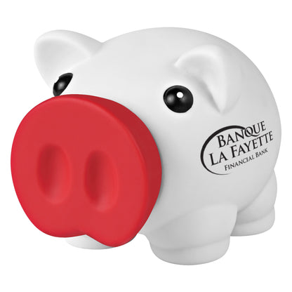 WHITE WITH RED Mini Prosperous Piggy Bank  grouped