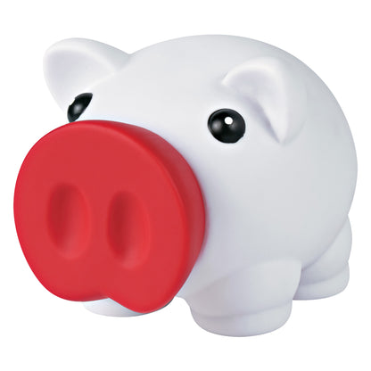 WHITE WITH RED Mini Prosperous Piggy Bank plain grouped