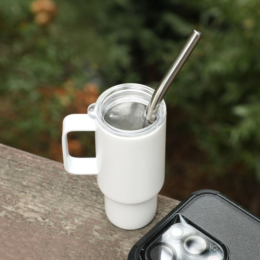 2 Oz. Mini Stainless Steel Tumbler With Straw