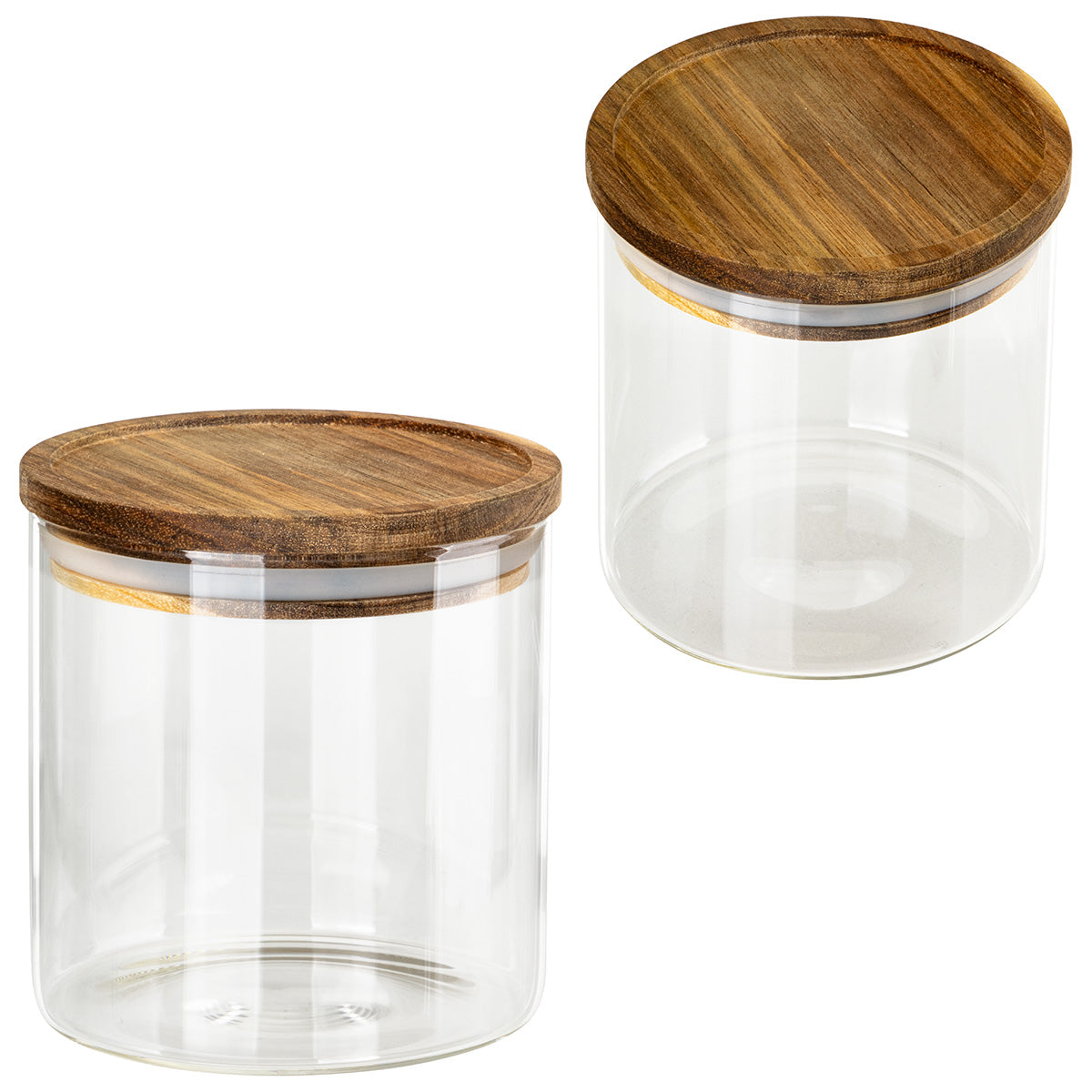 Clear Corsica 22 oz Glass Canister with Acacia Lid