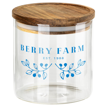 Clear Corsica 22 oz Glass Canister with Acacia Lid