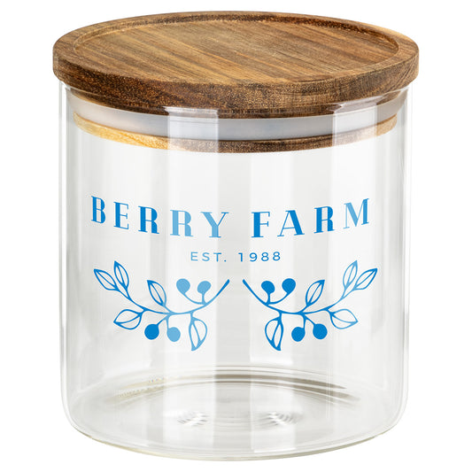 Clear Corsica 22 oz Glass Canister with Acacia Lid