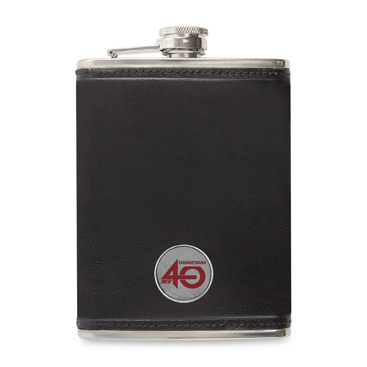 Black Ahead Leather Flask