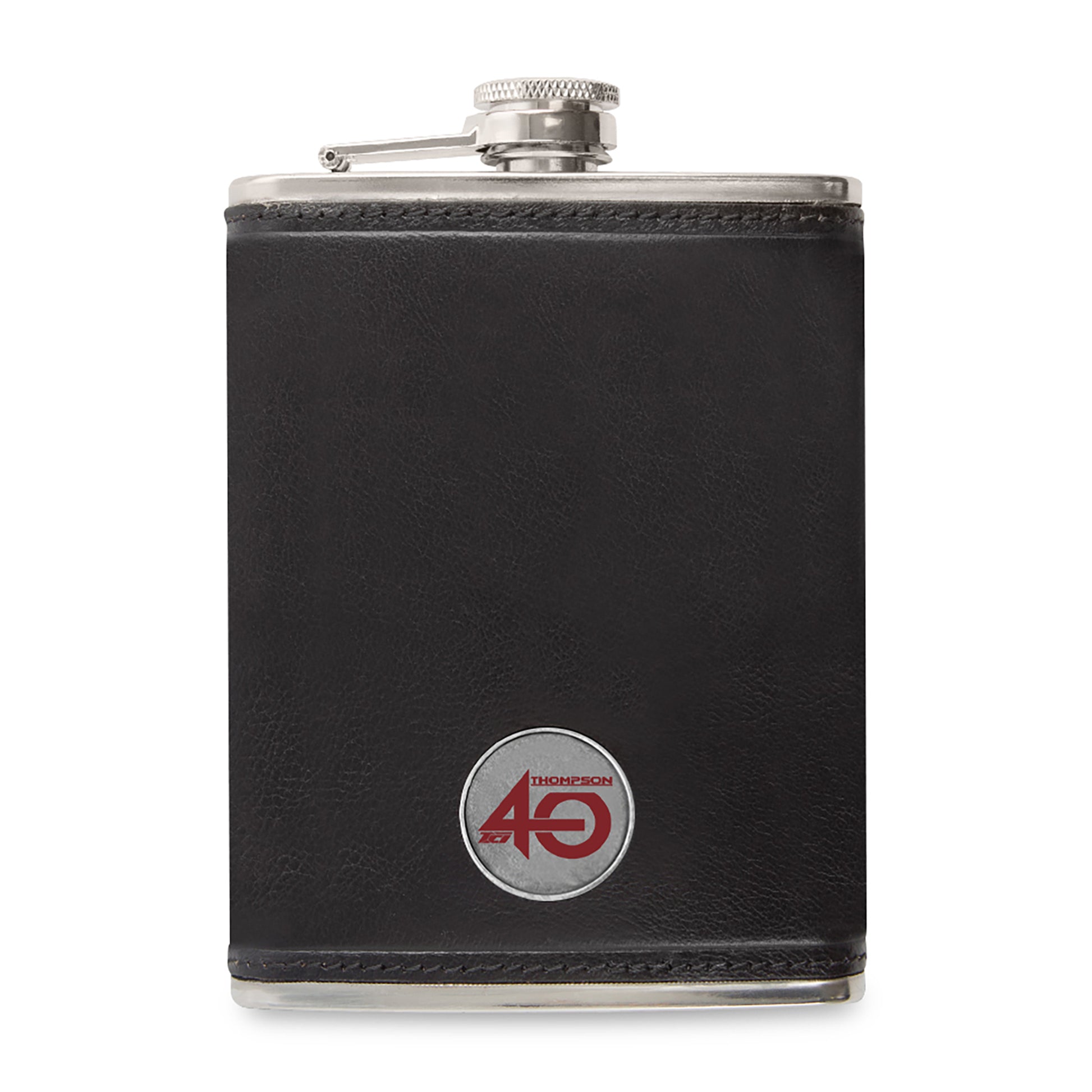 Black Ahead Leather Flask