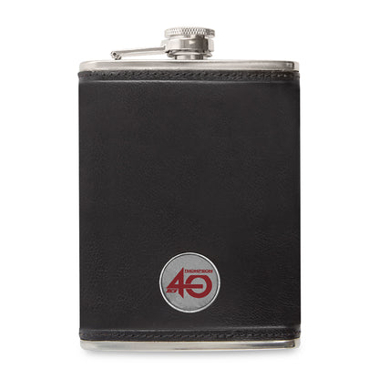 Black Ahead Leather Flask