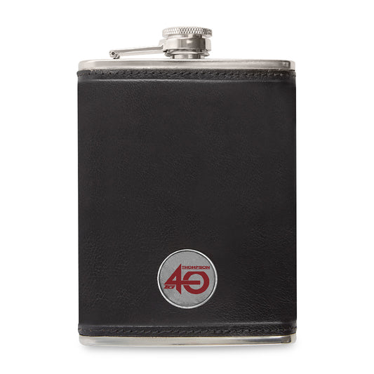 Black Ahead Leather Flask