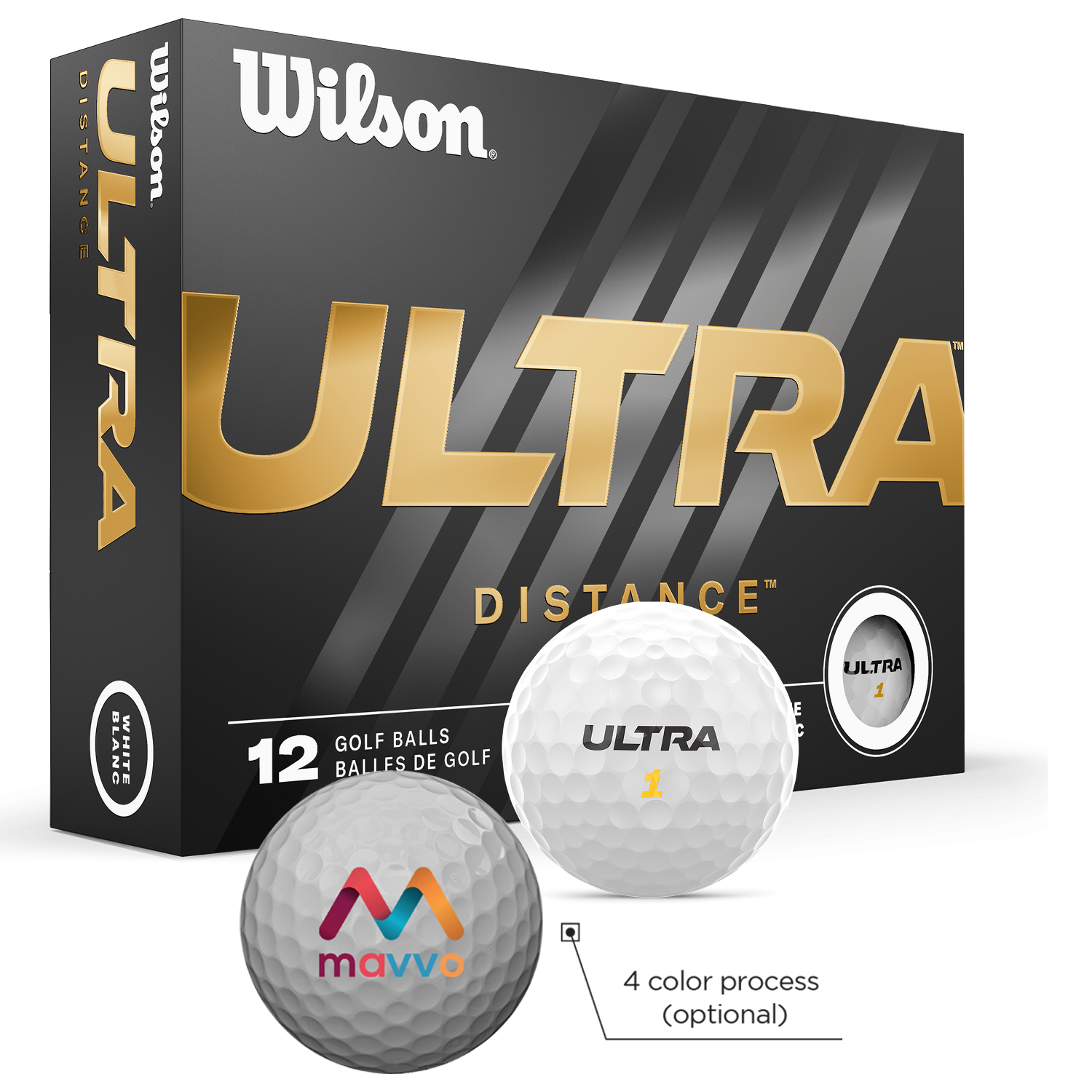 White Wilson Ultra Distance Golf Balls