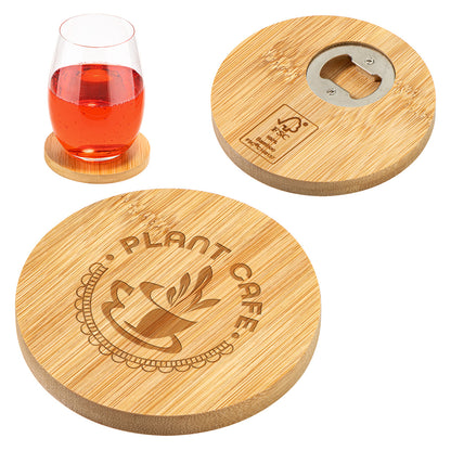 Bamboo Bamboo Coaster with Bottle Opener
